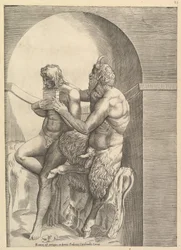 Pan Teaching the Young Olympus to Play the Flute