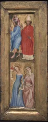 St. Christopher and St. Erasmus, St. Barbara and another female saint, c. 1424