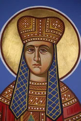St Helen fresco in Pedoulas Orthodox Church, Cyprus