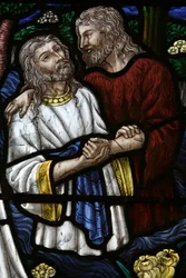 Stained Glass: St John Baptizing Jesus