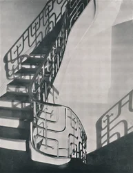 Staircase railing in monel metal designed for a New York residence