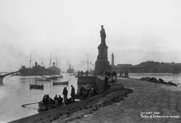 Statue of Ferdinand de Lesseps, Port Said, Egypt, c1920s-c1930s