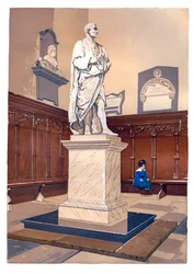 Statue of Sir Isaac Newton in the Chapel of Trinity College, Cambridge