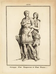 Statue of a Roman Emperor and Woman