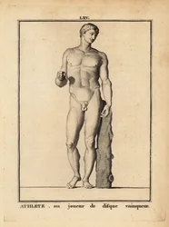 Statue of a naked athlete or victorious disc thrower