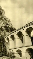 Steam locomotive on the Semmering railway, Lower Austria, c1935