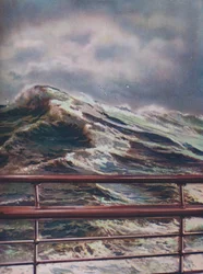 Stormy Seas of the Atlantic Ocean from Modern Liner