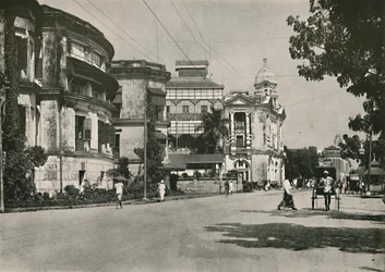 Strand Road, Rangoon - Post Office, Imperial Bank of India, Custom House in Distance, 1900