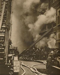 Subduing a Conflagration in a Narrow City Street