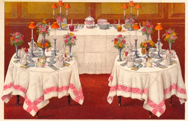 Supper Tables with Buffet, c1907