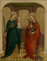 Panel with St. Barbara and St. Ursula