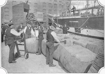 Tallying Wool Bales at London Docks