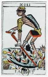 Tarot Card of Death, the Grim Reaper, Noblet Tarot