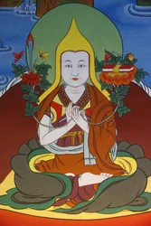 Temple of the Thousand Buddhas Dashang Kagyu Ling Congregation Painting Monk Praying, La Boulaye, France