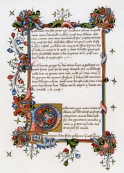 Text Page with Illuminated Initial Letter