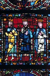 The Adoration of the Magi, stained glass, Chartres Cathedral France