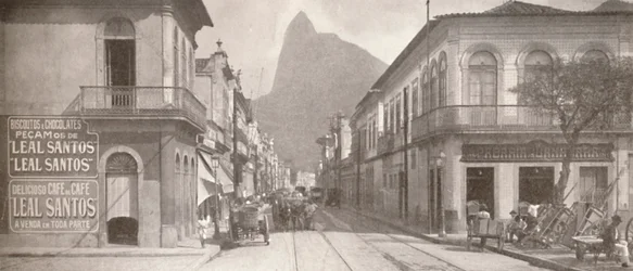 The Botafogo End of the Fashionable Rua Sao Clemente. Corcovado in the Distance