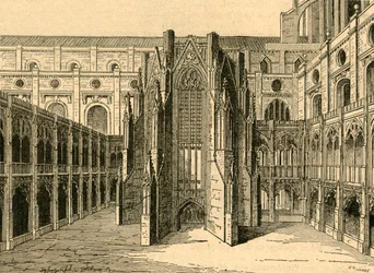 The Chapter House of Old St. Pauls, from a View by Hollar