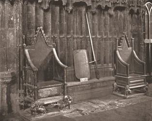 The Coronation Chair in Westminster Abbey, London, 1894