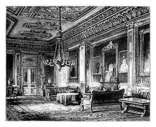 The Crimson Drawing-Room, Windsor Castle, c1888