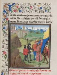 The Embassy of Peter the Hermit and Herluin to Kerbogha. Miniature from the Historia by William of Tyre, 1460s