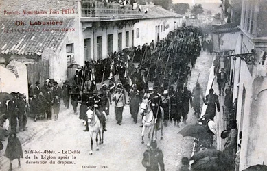 The French Foreign Legion Parading Through the Streets of Sidi Bel Abbes, Algeria