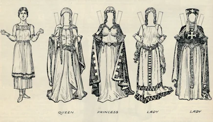 The Gallery of British Costume: Types of Dress in Early Plantagenet Times, c1934