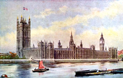 The Houses of Parliament from Lambeth Palace, Westminster, London