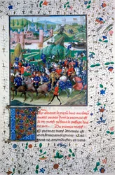 The King of France leaving for the Crusades, c1336, 1455