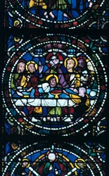 The Last Supper, stained glass, Chartres Cathedral, France