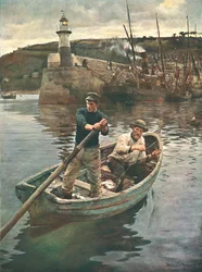 The Lighthouse Newlyn, Cornwall, 1893, c1902