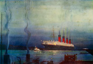 The Mauretania at Cherbourg, c. 1930