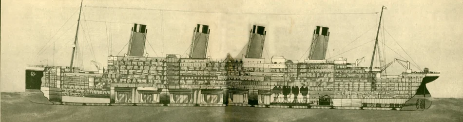 The Olympic 46,439 Tons Shown in Section, c1930