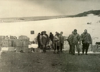 The Party Which Ascended Mount Erebus Leaving The Hut