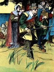 The Pilgrim Fathers After Arriving in America