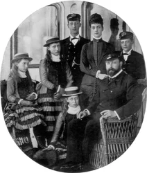 The Prince and Princess of Wales with Their Family on Board the Royal Yacht