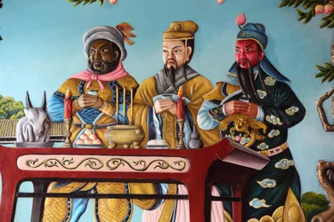 The Quang Trieu (Cantonese) Assembly Hall. Ornate wall. Hoi An. Vietnam