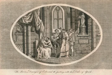 The Queen Dowager of Edward IV parting with her son, the Duke of York