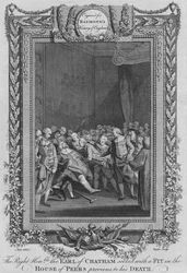 The Right Honourable the Earl of Chatham Seized with a Fit in the House of Peers
