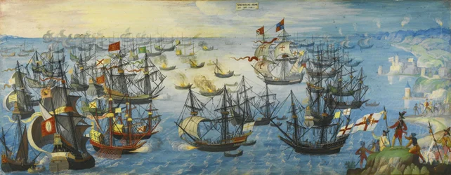 The Spanish Armada off the south coast of England