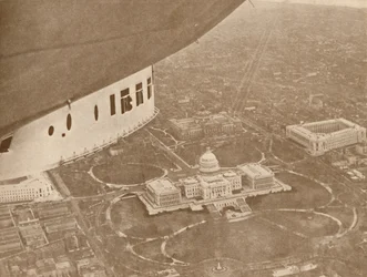 The US Airship Los Angeles in Flight over Washington