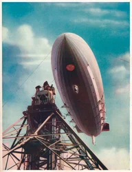 The US Airship Macon Being Moored to the Mobile Mast at Lakehurst, New Jersey
