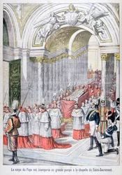 The Body of Pope Leo XIII Transported to the Chapel of the Saint-Sacrement, Vatican, 1903