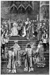 The coronation of Emperor Alexander III and Empress Maria Fyodorovna, 1883 late 19th century