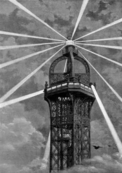 The electric light on top of the Eiffel Tower, Paris