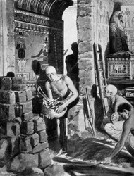 The final interior decoration and sealing of Tutankhamun