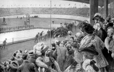 The Finish of the Marathon, Olympic Games, London, 1908