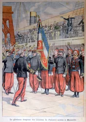 The glorious flag of the zouaves of Palestro arrives in Marseilles, 1903