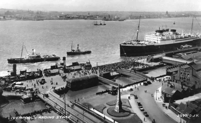 The landing stage at Liverpool docks, Merseyside