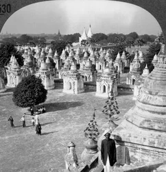 The north section of the 450 Pagodas, Mandalay, Burma Myanmar